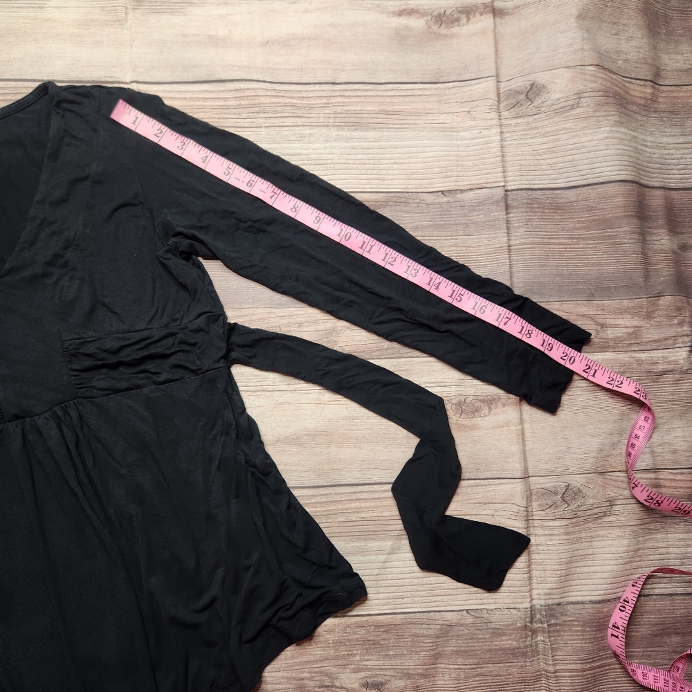 SOLD Mark Black Longsleeve Tie Back Blouse Top - Picture 5 of 7